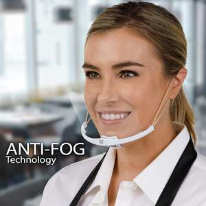 Masker transparan dapur, Anti tetesan senyum bening perisai masker perlindungan umum dapat disesuaikan layanan Restoran anti-kabut - Product Image 5