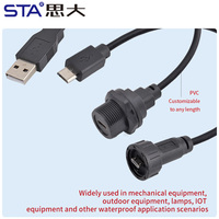 Micro impermeable Usb 2,0 conector tipo C Cable DE DATOS macho hembra enchufe Circular Pcb Mini Micro Usb Cable adaptador conector