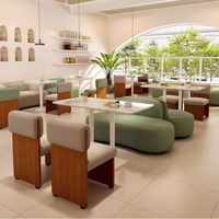 Ensemble de mobilier de restaurant commercial de luxe, tables et chaises en bois pour salle à manger, utilisation dans les cafés, restaurants