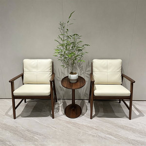 Fauteuil de salon moderne de haute qualité en gros, avec structure en bois massif durable et coussin de siège en cuir souple pour la maison - Product Image 2