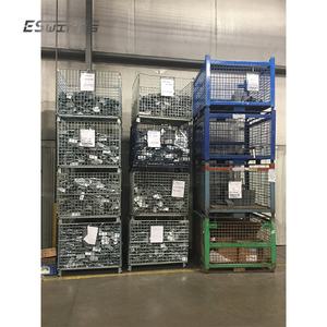 Maliyet etkin istifleme yarım açık kapı dayanıklı katlanabilir Metal tel örgü depolama kafesleri - Product Image 5