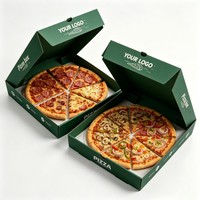 Boîte à pizza en carton ondulé de 10 et 12 pouces pour restauration rapide, vente chaude, impression de logo personnalisé, boîte à pizza à l'encre de soja