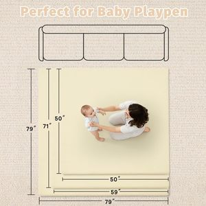Tapis de jeu imperméable pour sol en mousse à mémoire de forme de 1,3 po d'épaisseur, 50x50 cm, pour parc de jeu, tapis d'éveil et de ramper, tapis de chambre d'enfant - Product Image 2