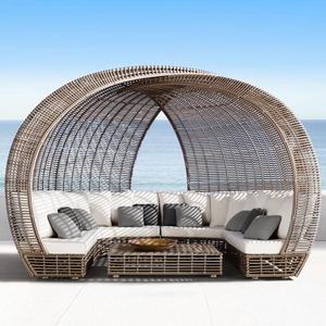 حمام سباحة شاطئ الفندق جميع الباحة الأثاث الفاخرة شرفة حديقة سرير الشمس الشاطئ سرير النهار قصب الروطان الأثاث - Product Image 6