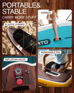 กระดานโต้คลื่นแบบเป่าลมคุณภาพสูง ขนาด 11'*33"*6'' รุ่น Drop Stitch สำหรับเล่น Stand Up Paddle Surfing กีฬาทางน้ำ รุ่น BT01/2 Drop - Product Image 3