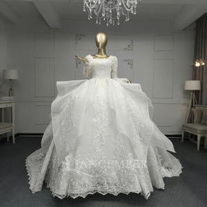 For Jancember ANY39 <b>White</b> Lace Ball Gown Wedding Dress Square Collar <b>Floor</b>-Length <b>Beading</b> Appliques Crystal Elegant Party - Product Image 1