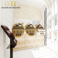 Vitrine de présentation cosmétique de haute qualité, meuble cosmétique en bois massif avec éclairage LED pour comptoir de maquillage
