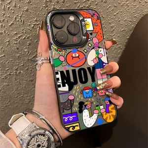 Mode Cool Print TPU Anime Abstrakte Malerei Telefon hülle Cartoon Rückseite Für iPhone 16 Pro Max 15 14 13Mini klare Rückseite - Product Image 1