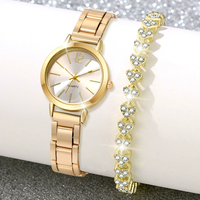 Montre de Luxe pour Femme, Bracelet Argenté, Quartz, Cadran Simple, Ensemble de Montres Tendance Or, pour Étudiantes et Dames, Reloj