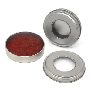 High Quality tin can lip balm plant seed lid metal cans for storing saffron