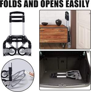 Chariot à bagages en aluminium Chariot à main utilitaire avec roues Chariots à main pliables légers Chariot à main portable pliable - Product Image 6