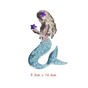 แพทช์ปักลายการ์ตูนรูปเปลือกหอยนางเงือกประดับเลื่อมหลากหลายขนาดสำหรับตกแต่ง DIY - Product Image 5