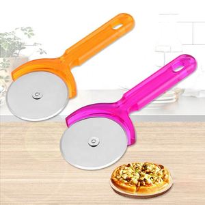 Foldable <b>Plastic</b> One-Piece Handle Single-<b>Wheel</b> Stainless Steel Pizza Cutter With Rotating <b>Wheel</b> Non-Slip Knife for Cake Hob Use - Product Image 1