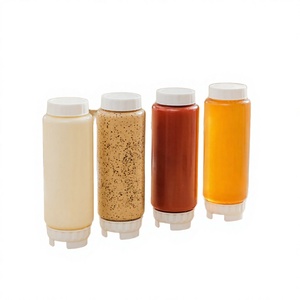 Food Grade Manufacturer Supplies Double Headed <b>Squeeze</b> Sauce <b>Bottle</b> Tomato Salad Dressing Leak Proof Easy Open End YC-600ML - Product Image 3