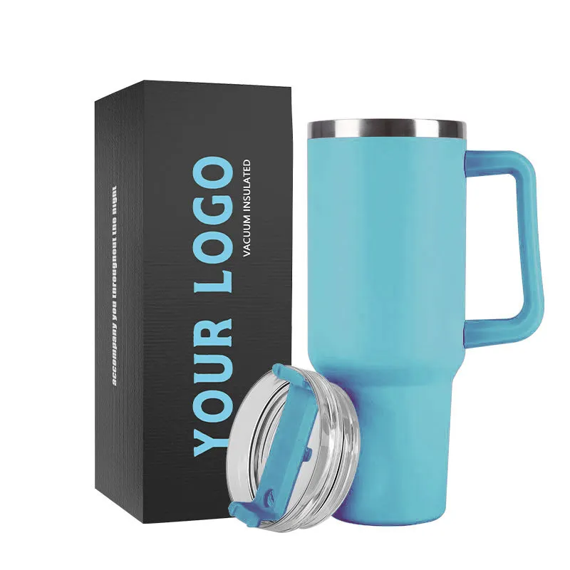 40oz Vehicle-Mounted Vacuum Cup Adventure quencher Tumbler ngoài trời thép không gỉ du lịch xách tay cup với xử lý và rơm