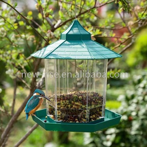 Mangeoires à oiseaux suspendues avec toit en forme d'hexagone pour oiseaux sauvages tous temps à l'extérieur mangeoire à oiseaux suspendue - Product Image 4