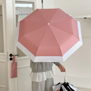 <span class=keywords><strong>Parapluie</strong></span> à motif <span class=keywords><strong>tartan</strong></span> japonais à la mode <span class=keywords><strong>Parapluie</strong></span> de pluie pliable compact à ouverture automatique et à fermeture UV pour adultes - Product Image 5