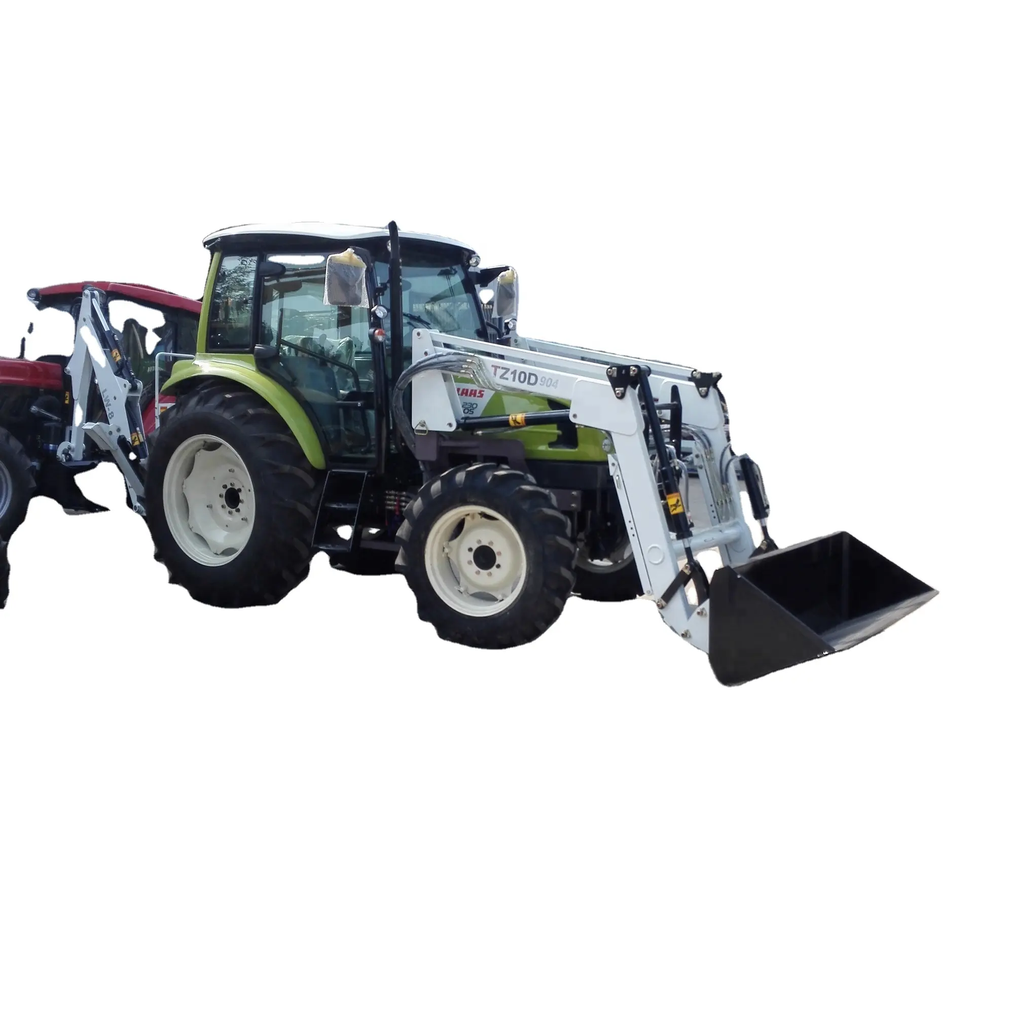 Sertifikat CE 4WD Traktor Pertanian dengan Peralatan Pertanian Loader Depan