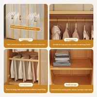 Armoire de rangement économique multifonctionnelle en bambou simple et moderne pour chambre à coucher, location de maison, montage facile