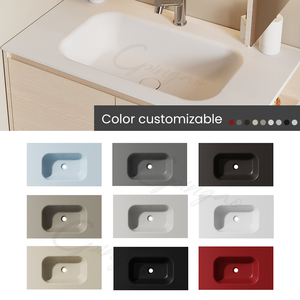 Lavabo de Baño Rectangular de Superficie Sólida, Diseño Moderno y Único, Colgante de Pared, Ecológico, a Precios de Descuento - Product Image 6