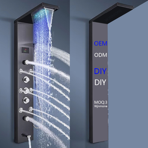 ชุดฝักบัวอาบน้ำอเนกประสงค์ DIY พร้อมก๊อกผสมอ่างอาบน้ำ ฝักบัวแบบเรนชาวเวอร์ ไฟ LED แสดงอุณหภูมิ หัวฉีดนวดตัวแบบสปา - Product Image 1