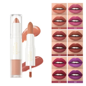 <span class=keywords><strong>Gloss</strong></span> à lèvres tridimensionnel double embout en velours avec finition mate rouge et blanc, anti-adhésif - Product Image 1