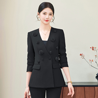 Costume de tailleur rouge élégant pour femme, style professionnel haut de gamme, idéal pour le bureau et les déplacements, veste de costume légère et luxueuse, tenue formelle.