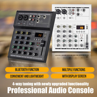 Console de mixage d'enregistrement informatique 4 canaux avec carte son sans pilote pour diffusion en direct, usage domestique et scénique, pour mixeur DJ USB