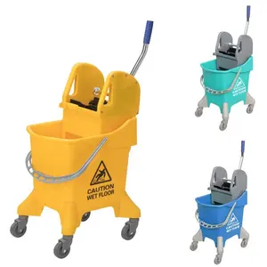 Hot selling Y1018 Side Press and Wringer Combo Commercial Mop Bucket on Wheels 31L