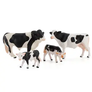 -Simülasyon inek modeli çiftlik çiftlik hayvan sahne sahne siyah benekli çocuk erken eğitim bilişsel oyuncak