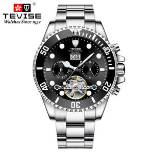 Reloj Mecánico Personalizado TEVISE T823F para Hombre, Correa de Acero Inoxidable, Tourbillon, Calendario, Esfera Luminosa, Resistente al Agua - Product Image 1
