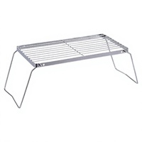 Support de barbecue pliable portable en acier inoxydable, grille rectangulaire pour réchaud de camping, cadre en maille pour cuisson en extérieur