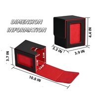 Caja de Almacenamiento de Cartas Coleccionables Juzi Premium de Cuero PU, Duradera, Gran Capacidad, con Ventanas de Visualización para Juegos de Mesa