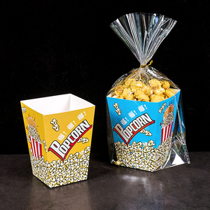 Giấy Chai Tường Đơn Quảng Trường Dùng Một Lần Bỏng Ngô Và Gà Chiên Xô 24Oz 30Oz Cho Đường Và Snack Thực Phẩm Đóng Gói - Product Image 2