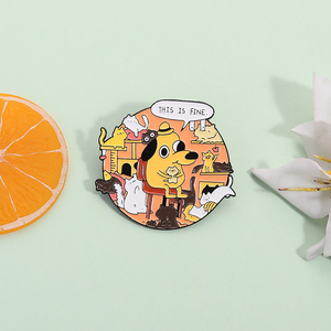 Lustige Cartoon Hund Emaille Pins Dies ist feine Brosche niedlichen Tier Revers Abzeichen Schmuck Geschenk für Freunde - Product Image 2