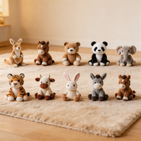 Peluches personnalisées de 8 pouces sur le thème des animaux de la forêt, adorables et douces, pour machine à griffes, vente en gros