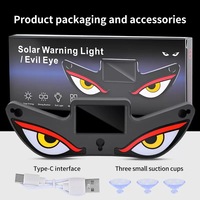 UNISHOON 1 pièce Lumière néon LED dynamique à expression variable, style œil de démon, solaire, moderne, pour vitre arrière de voiture, lumière d'avertissement anti-collision arrière, finition brillante