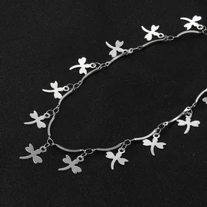 Collar de Cadena Hecho a Mano en Acero Inoxidable, con Forma de Libélula en Dorado y Colorido, Creativo, DIY, de Alta Calidad, para Hombres y Mujeres - Product Image 3