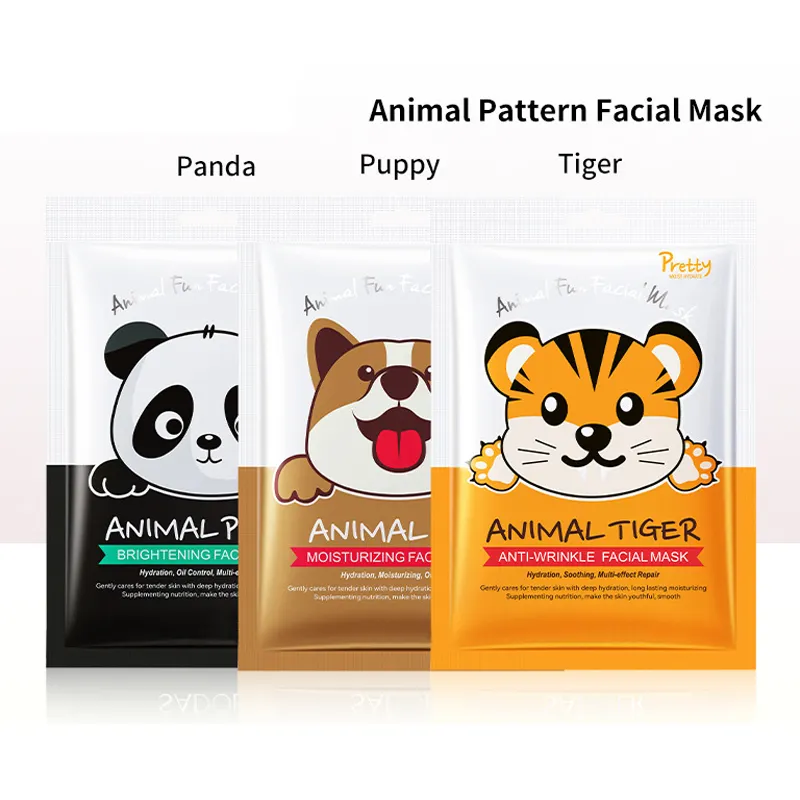 Lenzuola idratante maschera viso simpatico Panda tigre cane animale maschera per il viso per la bellezza