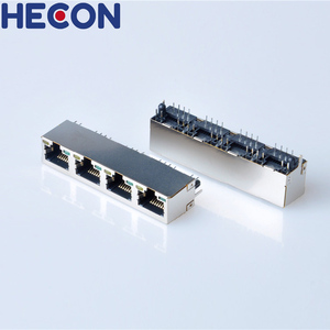 RJ45 nữ nam PCB nối thẳng loại từ <span class=keywords><strong>Modular</strong></span> jack Ethernet RJ45 ổ cắm kết nối với ánh sáng - Product Image 2