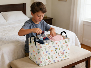 <b>Rectangular</b> <b>Storage</b> <b>Basket</b> Kids Canvas <b>Storage</b> Bin Organizer with Handles for Easter Decor,Shelf <b>Basket</b>,Toy Organizer - Product Image 6