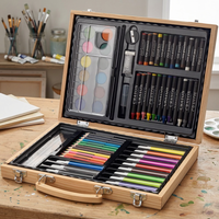 Set de Arte Rainbow de 67 Piezas sin Marca para Pintar con Esponja, Madera y Plástico para Uso Escolar Modelo 106072-1