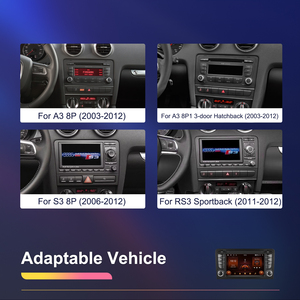 Autoradio Android Podofo 7 pouces 2+64 Go pour Audi A3/S3/RS3 avec CarPlay sans fil et Android Auto, caméra et microphone - Product Image 3