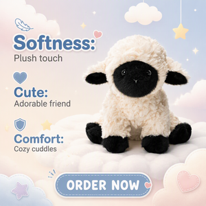Bobova Baa Baa Sheep 25 cm, morbido piumino fatto a mano con imbottitura in cotone PP, peluche unisex per bambini, regalo di compleanno - Product Image 1