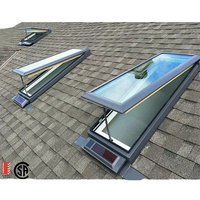 Villa moderne sur mesure avec fenêtre de toit électrique coulissante, résistante à la corrosion, double vitrage, en alliage d'aluminium et acier inoxydable