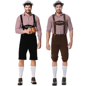 Ensemble trois pièces Oktoberfest : Costume Lederhosen pour <span class=keywords><strong>Homme</strong></span>, Bretelles, Chemise et Chapeau – <span class=keywords><strong>Tenue</strong></span> <span class=keywords><strong>de</strong></span> Cosplay pour Festivals <span class=keywords><strong>de</strong></span> <span class=keywords><strong>la</strong></span> Bière Bavaroises Allemands - Product Image 1
