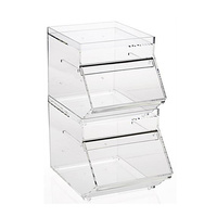 Étagère de rangement multifonctionnelle moderne personnalisée pour en-cas en vrac, anti-poussière, pour noix, fruits secs, céréales, boîte de rangement en acrylique, distributeur de bonbons