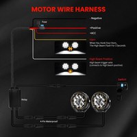 Faro de motocicleta de 5 pulgadas con triple lente, luz alta y baja, DRL ámbar amarillo, para motocicletas Cruiser