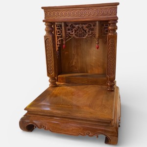 Altar de Madera del Dios de la Riqueza Huong – Altar del Dios de la Tierra – Templo Doméstico Kim Tien, Santuario de Madera de Estilo Antiguo de Vietnam - Product Image 4