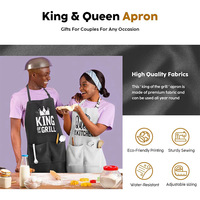 Tablier de cuisine unisexe réglable et durable en polyester, écologique, lavable, réutilisable, design mariage, kit pour usage domestique